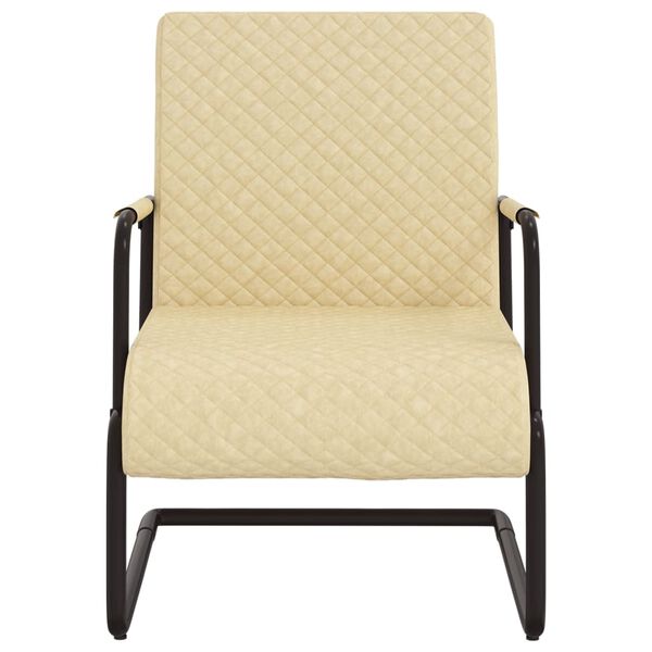 vidaXL Fribärande stol gräddvit konstläder