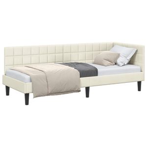 vidaXL H&ouml;rn S&auml;ngram med huvudgavel Kr&auml;m 80 cm x 200 cm Sammet