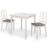 vidaXL Matgrupp 3 delar MDF vit