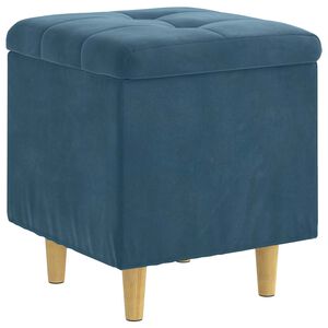 vidaXL Ottoman med f&ouml;rvaring Bl&aring; 40 x 40 x 45 cm Sammet