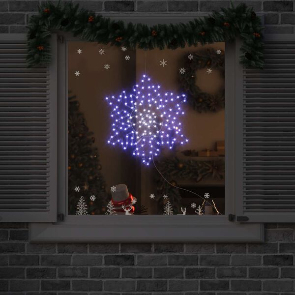 vidaXL Jul Sn&ouml;flinga med 156 LED-lampor Bl&aring; 55,5 x 55,5 x 0,75 cm PVC
