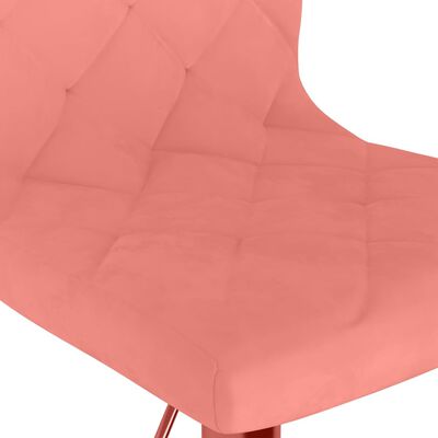 vidaXL Snurrbara matstolar 2 st rosa sammet