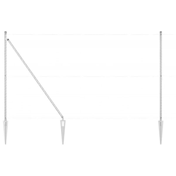 vidaXL St&auml;ngselstolpe 7 pcs Silver St&aring;l