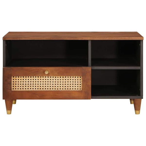 vidaXL Medielagringsskåp och hyllor med låda Brun 80 x 33.5 x 46 cm