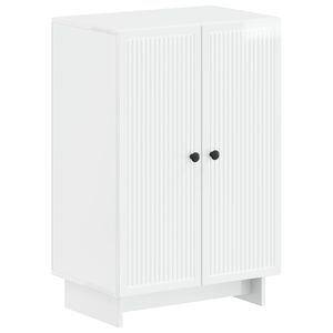 vidaXL Skosk&aring;p EDE 59,5 x 39,5 x 90 cm Konstruerat tr&auml; Vit h&ouml;gglans