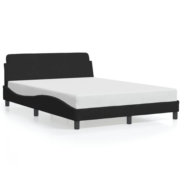 vidaXL Bed Frame "Dover" Black 140x200 cm Velvet