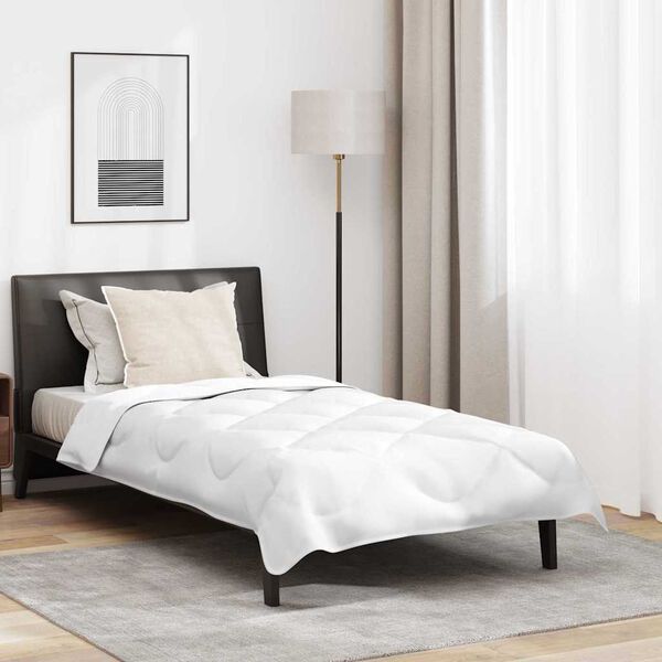 vidaXL Duntäcke med kudde 2 pcs Vit Mikrofiber