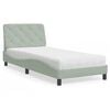 vidaXL Bed with Mattress Light Grey 90x200 cm Velvet