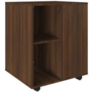 vidaXL Sk&aring;p med hjul brun ek 60x53x72 cm konstruerat tr&auml;