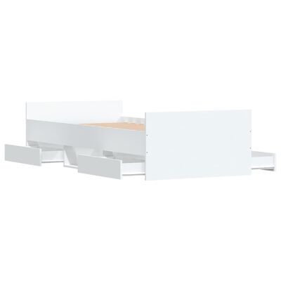 vidaXL Sängram med huvudgavel och fotgavel vit 90x190 cm