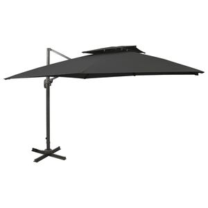 vidaXL Frih&auml;ngande tr&auml;dg&aring;rdsparasoll med ventilation 300x300 cm svart
