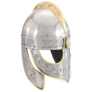 vidaXL Beowulf-hj&auml;lm f&ouml;r LARP silver st&aring;l