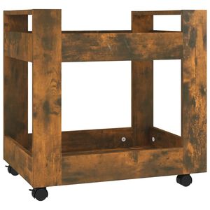 vidaXL Skrivbordsvagn r&ouml;kf&auml;rgad ek 60x45x60 cm konstruerat tr&auml;