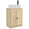 vidaXL Badrumsspegel med handfat Sonoma-ek 54 x 35 x 83 cm