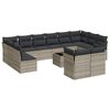 vidaXL Tr&auml;dg&aring;rdssoffset med dynor 13 delar ljusgr&aring; konstrotting