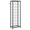 vidaXL Vinst&auml;ll f&ouml;r 27 flaskor svart 34x18x100 cm smidesj&auml;rn