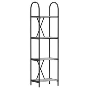 vidaXL Hyllsystem 4 niv&aring;er 40 x 30 x 146 cm Konstruerat tr&auml; Gr&aring; Sonoma