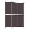 vidaXL Rumsavdelare 3 paneler 150 x 200 cm brun tyg