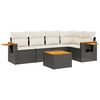 vidaXL Loungegrupp med dynor 6 delar svart konstrotting