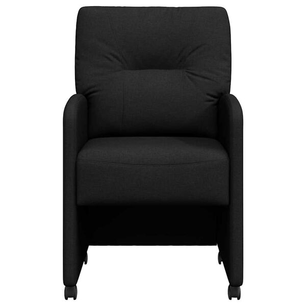 vidaXL Matstolar med hjul med hjul 2 pcs Svart 57 x 67 x 95 cm tyg