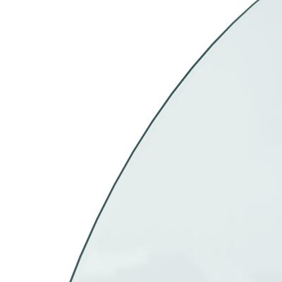 vidaXL Glasskiva för öppen spis halvrund 1000x500 mm