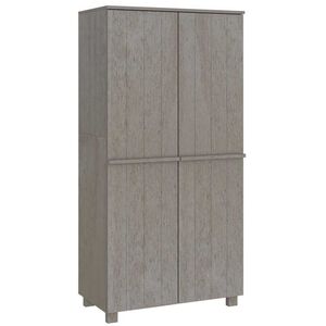 vidaXL Garderob HAMAR ljusgr&aring; 89x50x180 cm massiv furu