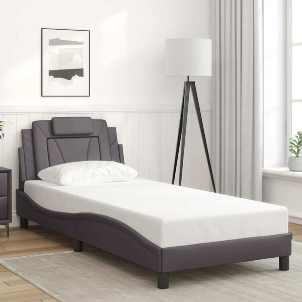 vidaXL Bed Frame "Viana" without Mattress Grey 90x200 cm Faux Leather