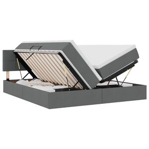 vidaXL F&ouml;rvaringss&auml;ng med madrass M&ouml;rkgr&aring; 180 x 200 cm Konstl&auml;der