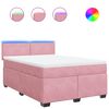 vidaXL Rams&auml;ng med madrass rosa 140x190 cm sammet