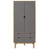 vidaXL Garderob OTTA brun&gr&aring; 76,5x53x172 cm massiv furu