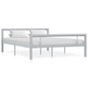 vidaXL S&auml;ngram utan madrass gr&aring; & vit metall 160x200 cm