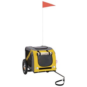 vidaXL Cykelvagn f&ouml;r djur gul och gr&aring; oxfordtyg och j&auml;rn