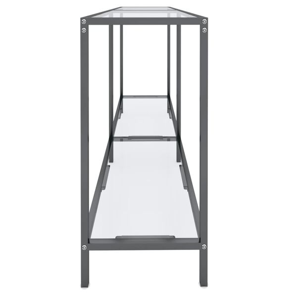 vidaXL Konsolbord transparent 140x35x75,5 cm härdat glas