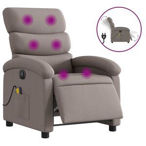 vidaXL Elektrisk massagef&aring;t&ouml;lj taupe tyg