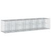 vidaXL Gabion upph&ouml;jd s&auml;ng 2 st 260 x 60 x 55 cm Galvaniserat st&aring;l