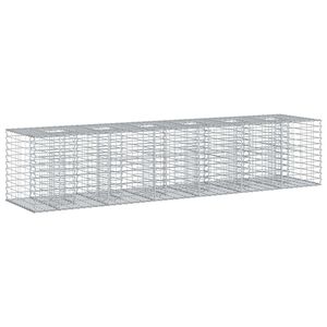 vidaXL Gabion upph&ouml;jd s&auml;ng 2 st 260 x 60 x 55 cm Galvaniserat st&aring;l