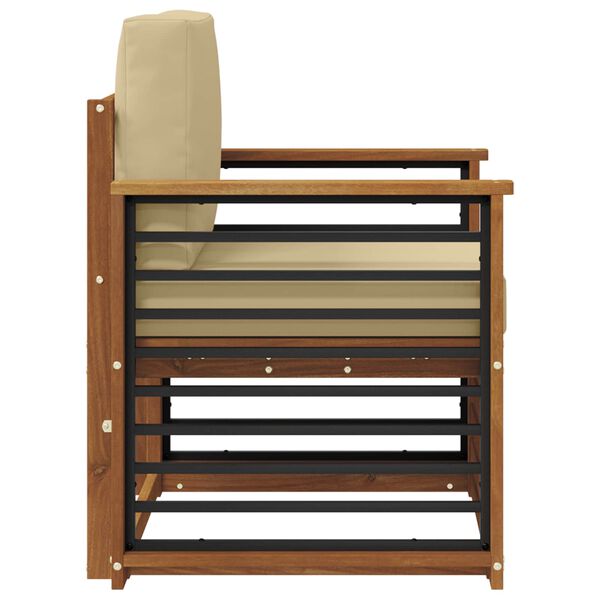 vidaXL Utomhussoffset Massivt akaciatr&auml; och polyester Naturf&auml;rg