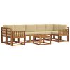 vidaXL Utomhussoffset 8 st Naturlig och Beige