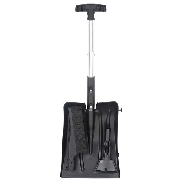 vidaXL Snöspade set 3-i-1 svart aluminium
