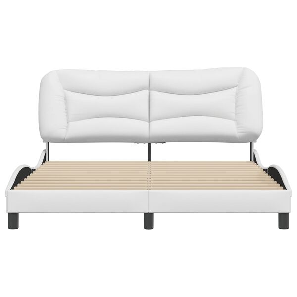 vidaXL Bed Frame without Mattress "Hvar" White 160x200 cm Faux Leather