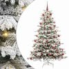 vidaXL Plast Hingad Julgran med LED -remsljus Vit 180 cm PE och PVC