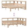 vidaXL S&auml;ng med bokhylla utan madrass 140x190cm massiv furu
