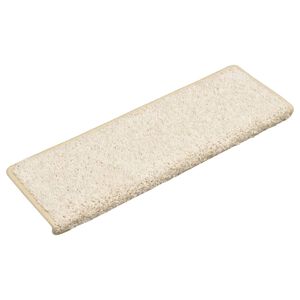 vidaXL Trappmattor 15 st 65x21x4 cm vita rektangul&auml;ra kanter