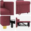 vidaXL Utdragbar soffbed enkel med hjul Vinr&ouml;d 90 x 165 x 87 cm tyg