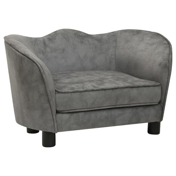 vidaXL Hundsoffa gr&aring; 66x43x40 cm plysch