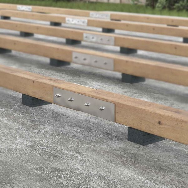 vidaXL Gummigranulat uteplatsplatta Svart 6 x 9 x 1 cm Gummi