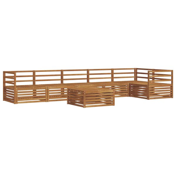 vidaXL Utomhussoffset 7 pcs Naturf&auml;rg Massivt Akaciatr&auml;