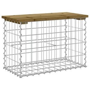 vidaXL Tr&auml;dg&aring;rdsb&auml;nk gabion-design 63x31,5x42 cm impregnerad furu