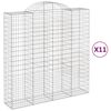 vidaXL Gabioner b&aring;gformade 11 st 200x50x200/220 cm galvaniserat j&auml;rn