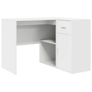 vidaXL H&ouml;rnskrivbord med l&aring;da med hylla med d&ouml;rr Vit 102 x 88 x 75 cm
